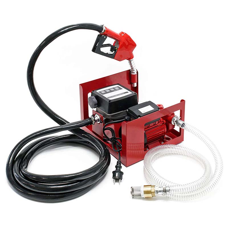 ปั๊มถ่ายเทน้ำมันดีเซลแบบรองพื้นด้วยตนเองพร้อมเครื่องวัดการไหล 4 หลัก